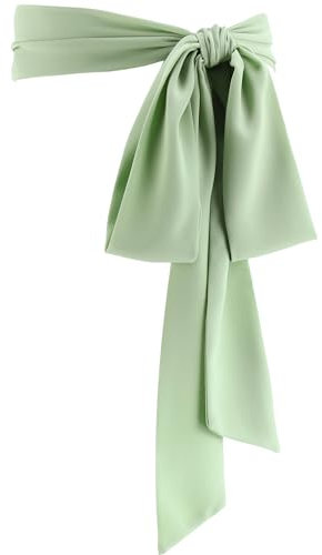 Glitopper Chiffon-Schärpe für Damen, Kleid, Schärpe, Taille, Brautschmuck, Hochzeitsgürtel, 50er-Jahre, Zubehör, 7,6 cm breit, graugrün, 3 x 98 inches / 7.5 x 250 cm