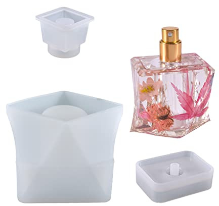 CASNO Silikonform, 3 Stück Parfümflaschen-Formen, Aufbewahrungsbox, Flaschenbehälter, Silikon-Epoxidharz-Formen für DIY-Schmuck, dekorative Bastelarbeiten