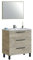 Mueble de Baño Athenea Estilo Natural en Color Roble Alaska con 3 Cajones y Espejo 80x86x45 cm (Sin Lavabo)