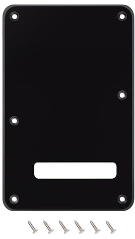 Banworks Electric Guitar 1 Ply Backplate 6-Hole Trem Tremolo Cover for USA/Mexican Standard Strat ST JT/HGB-01 Glossy Black