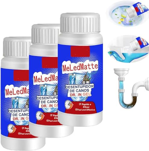 Leistungsstarkes Rohrbaggermittel,leistungsstarker Spül- und Abflussreiniger,starkes Rohrbaggermittel,Rohrbaggerpulver für Küche, Toilette, Rohrbaggern (3 Pcs)