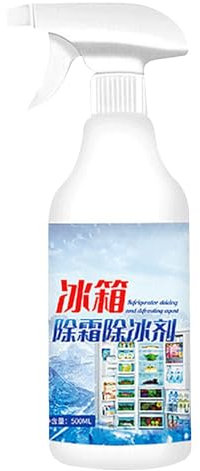 Wezalget Kühlschrank-Enteiser-Spray – 500 ml Kühlschrank-Gefrierschrank-Enteiser-Spray, effektives schnelles Enteisungsspray, Kühlschrank-Abtau- und Enteisungsmittel, müheloses Eisschmelzen, zur