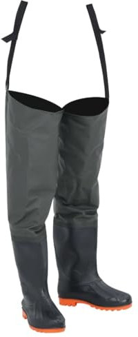 vidaXL Watstiefel, Hüftstiefel für Angler Landwirte, Anglerstiefel Wasserfest Verstellbar, Fischerstiefel Wathose, Dunkelgrün Gr. 39