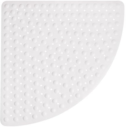 Zocipro Tappeto Doccia Antiscivolo Triangolare 70 x 70cm, Tappetino da Bagno Curvo in TPR per Doccia ad Angolo con 162 Ventose, Tappetino da doccia Antimuffa (Bianco)