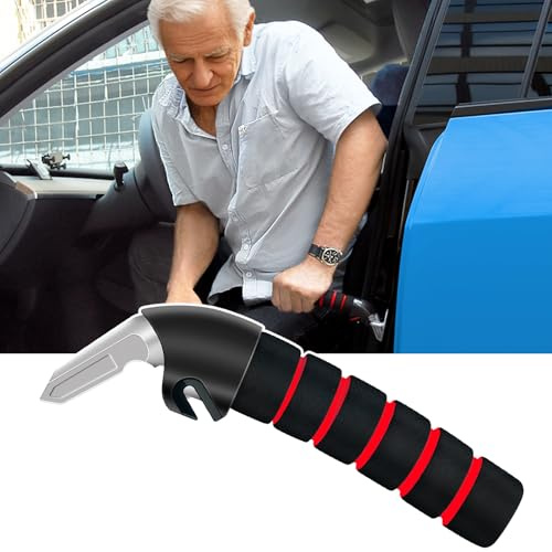 BRILAYY Car Handle Assist for Elderly Car Door Handle, Mobility Car Assist Transfer Support Handle, Multifunction Automotive Grab Handles, Aids for Disabled and Elderly（1Pack, Red）