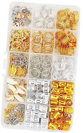 Healvian Accesorios para El Cabello Trenzado Juego de 280 Piezas de Rastas Tubo para El Cabello Hebillas para El Cabello Fáciles de Usar para Mujeres