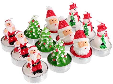 IMIKEYA 12stücke Kerzen Für Weihnachtsfeiern Rauchfrei Aus Paraffinwachs Formen Als Hut Haus Und Tannenzapfen Dekorativ Und Stimmungsvoll Für Verschiedene Anlässe