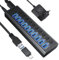 Powered USB 3.0 Hub Aluminum 10 Port USB 3.0 Data Hub with 12V/4A (48W) Power Adapter and Individual On/Off Switches & LED