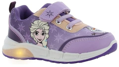 Leomil Frozen Elsa - Scarpe lampeggianti da ragazza, ideali per la scuola e il tempo libero, Viola 845, 25 EU