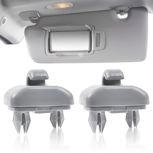 Auto Sun Visor Clip Pack 2, Clip Interior de la Visera del Coche Compatible con A1 A3 A4 A5 Q3 Q5 (8E0 857 562) A7 B6 B7 B8 S4 S5 Gris