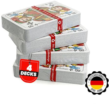 Kartenspiel für Erwachsene Spielkarten Romme Profiqualität für Bridge Canasta Poker Skat Kartendeck 55 Blatt BLAU und ROT (8)