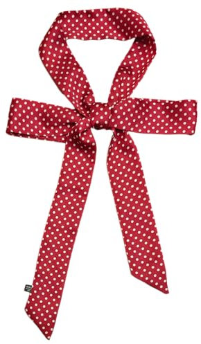 Damen Satin Gürtel 5cm x 195cm Band Imitated Silk Lange Schal Kleid Bund Hut Zubehör (Claret Red Mini Polka Dots)