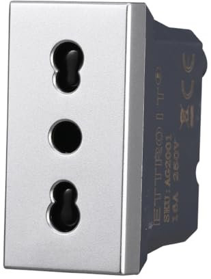Presa 10A 16A bipasso bivalente, Moduli Grigi, grigio, Compatibile Con BTicino Axolute, antenna, ethernet, TV, antenna, USB, schuko, Per Placche originali e compatibili