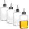 KFHENSOMR Mini Squeeze Bottles 4 Pcs Plastic Dispenser Bottle with Squeeze Top Leak-Proof Small Oil Dressing Liquid Condiment Container Bottle for Sauces Salad Oil Ketchup Mustard Kitchen Cooking