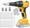 LIROPAU Pistola remachadora inalámbrica compatible con batería Dewalt de 20 V, kit de pistola de tuerca remache automática portátil de 1/8 pulgadas, 3/16 pulgadas, 5/32 pulgadas, con luz LED, 20