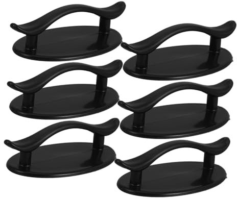 NUOBESTY 6 Stück Türgriff aus Glas Kabinettsgriff Schrankgriffe aufkleben griffe für glasschränke Schrankgriffe kleben Klebetürgriff Haftschublade zieht POM-Kunststoff Black