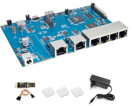 Banana Pi BPI-RV2 RISC-V Router Board Gateway Board, 1x 2.5G WAN 5X Gigabit LAN 512MB DDR3 RAM M.2 MINI PCIE USB 2.0, für Enterprise Grid Gateway Workstation Hosts (None Metal Case,Basic Kit)