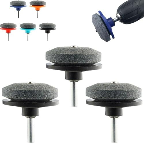 3 PCS Lawnmower Dull Sharpener,2025 New Lawn Mower Sharpener Kits,Universal Multi-Sharp Rotary Lawnmower Sharpen for Power Drill Hand Drill and Lawn Mower Blade Balancer (Black)