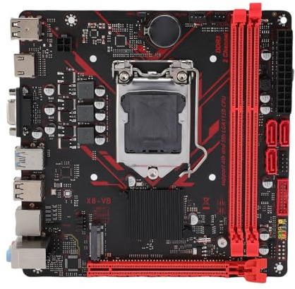 Aramox PC Gaming Motherboard, H81 Micro ITX für LGA1150 DDR3 und 1920x1080 60Hz Serial ATA2.0 M.2 NVME Mining Motherboard für Core I7 I5 I3 CPU (100 Mbit/s Netzwerkkarte)