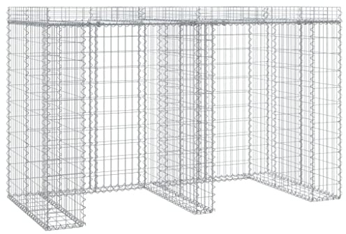 Solivagant Mur de Gabion pour Poubelle 192x91x120 cm Fer galvanisé,(49.65 KG)