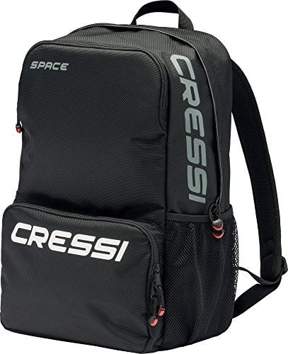 Cressi Erwachsene Space KNAPSACK Rucksack, Schwarz/Logo Weiß Silber, Adult