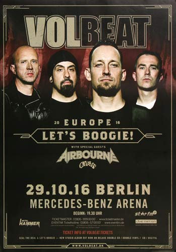 Volbeat - Let´s Boogie, Berlin 2016 » Konzertplakat/Premium Poster | Live Konzert Veranstaltung | DIN A1 «