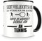 Samunshi® Ich denke an Tennis Tasse Kaffeetasse Teetasse Kaffeepott Kaffeebecher Becher H:95mm/D:82mm schwarz