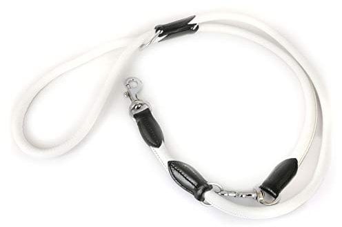 MONKIMAU Hundeleine Führleine für Hunde aus echt Leder verstellbar