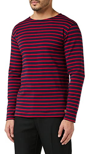 Armor Lux Herren Marinière Houat Héritage Homme T-Shirt, Mehrfarbig (455 Navi/Braise 455 Navi/Braun), XL