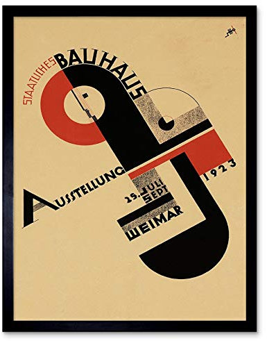 Wee Blue Coo Exhibition Bauhaus Weimar Icon Germany Vintage Retro Advertising Art Print Framed Poster Wall Decor Kunstdruck Poster Wand-Dekor-12X16 Zoll