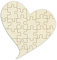 Holzpuzzle „Geschwungenes Herz“ zum selbst bemalen und verzieren - 26 Teile, 54 x 52 cm - personalisierbares Puzzle aus Schichtholz