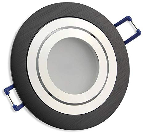 LED Einbaustrahler schwarz - rund 5 Watt warmweiß 12V - MR16 Einbauleuchten schwenkbar 80mm Bohrloch - Einbau-Spot Decken-Strahler Deckeneinbaustrahler Deckenspot Deckeneinbauleuchte