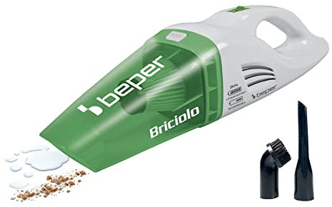 BEPER 50.401 a Main sans Fil, Petit et Pratique-Aspirateur Voiture, Table avec Filtre Hepa, métal, Blanc/Vert, 75 W