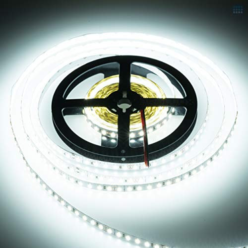 Brollux Profi LED Stripes, 7200 Lumen, Kalt Weiß, 24V, 600 LEDs, 5m Stripe, Band, Streifen, LED Leiste, LED Lichtleiste, LED Bänder, selbstklebend, hell, stark, dimmbar
