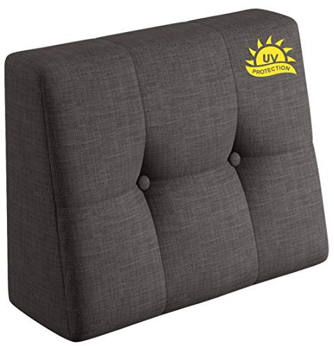 sunnypillow Palettenkissen Rückenlehne gesteppt UV - beständig Outdoor/Indoor Palettenauflage Palettenpolster Palettensofa Sitzkissen Seitenkissen 60x40x20/10cm Grey