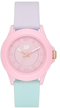 Skechers Women's Rosencrans Quartz Watch with Silicone Strap, Two-Tone, 20 (Model: SR6215)
