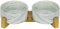 Gamelles pour chiens - Gamelle pour chats - Gamelle pour chiens - Gamelle pour chat - Bol surélevé - Abreuvoir pour chiens - Bols pour chats surélevés, (double 15,5 cm, marbre blanc)