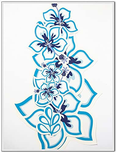Apona Aufkleber Set Hibiskus Blüten Hawaii Auto (Hibiskus blau)