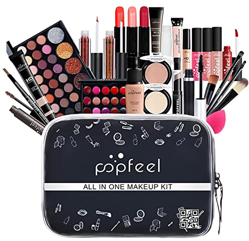 Bexdug Schminke Geschenkset Für Damen, Schmink Geschenkset Make-Up Set, Make-up-Set Mit Lidschatten Lippenstift Concealer Kosmetik-Set Für Frauen Mädchen