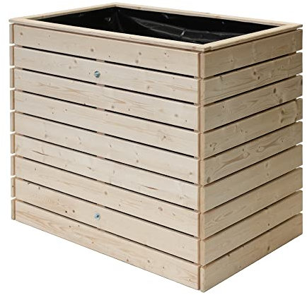 Hochbeet aus Fichtenholz | Kräuterbeet für Garten & Terrasse | 110x70x90 cm | Holzhochbeet & Frühbeet zum Bepflanzen von Gemüse | Pflanzkasten aus Holz