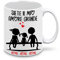 Taza de cerámica personalizable con mensaje de San Valentín (Fam. niña)