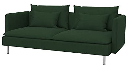 Soferia Stuhlhusse Kompatibel Mit SÖDERHAMN 3-er Sofa Sofaüberzug Sofaüberwurf Sofaschoner Cover Einfache Reinigung Allergiefrei Wasserabweisend Majestic Velvet Flasche Grün