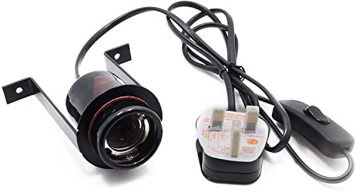 Reptile Holder Ceramic Lamp Socket,Lamp Holder Adapter Light Fitting Kit Ceramic Screw Socket E27 Bulb (Black)
