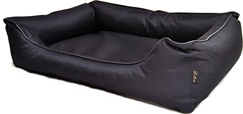 Lebon - Hundebett Paula Plus Schwarz - Orthopädisch - 3 Größe - 80 cm - 100cm - 120cm -Mit Reißverschluss und waschbar - Pflegeleicht - Schmutz - und Wasserabweisend (M)