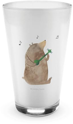 Mr. & Mrs. Panda Cocktailglas Bär Lied - Geschenk, Valentinstag, Glas, Bear, Wasserglas, Latte Macchiato, Herz, Liebe, Spruch, Teddy, Longdrinkglas, Trinkglas