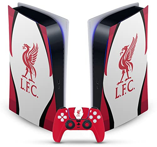 Head Case Designs Offizielle Liverpool Football Club Seitendetails Kunst Vinyl Frontplatte Haut Gaming Aufkleber Abziehbild kompatibel mit Sony PlayStation 5 PS5 Digital Console & DualSense Controller