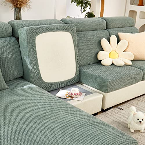 Sofa Sitzkissenbezug Stretch Sofabezug, Universal Elastisch Sofa Seat Cover, rutschfest Sofa Überzug Schonbezug für Sofakissen L-Förmig Chaiselongue Möbelschutz