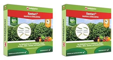 Veddelholzer Xentari® 16 x 2g Raupen & Zünslerfrei gegen Buchsbaumzünsler, Raupen & Schadraupen. Xentari Raupenfrei Buchsbaumzünsler Spritzmittel Bio Landbau geeignet Nicht Bienengefährlich