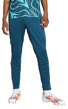 PUMA Herren Teamliga Trainingshose Strickhose, Ocean Tropic-Electric Lime, L