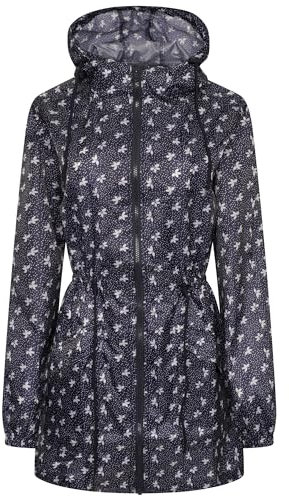 i-Smalls Ladies Parka Lightweight Outdoor Raincoats Rain Jacket with Hood (S) White Lily